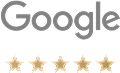 Google five-star rating graphic